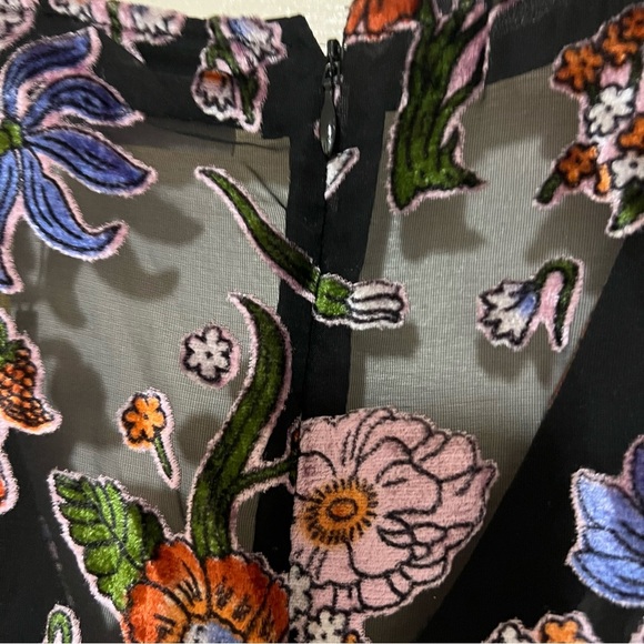 Hippie Shake Shake It Out Burnout Velvet Fringe Sheer Jumpsuit Wide Leg Size 10 - Picture 8 of 10